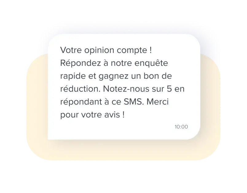 Exemple campagne SMS d'enqu&ecirc;te client