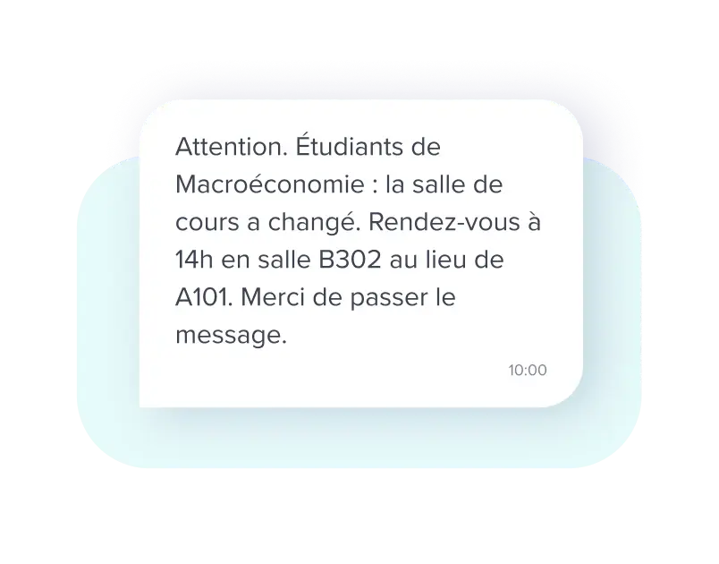 Exemple campagne SMS comportant une mise &agrave; jour importante