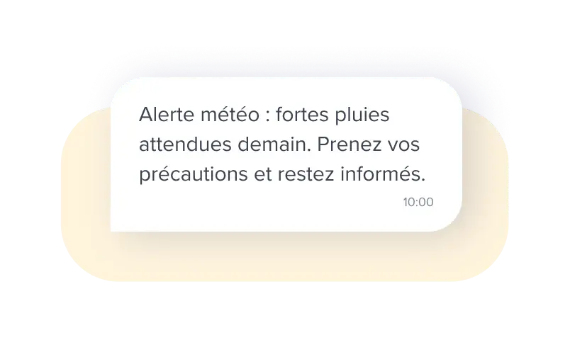 Exemple campagne SMS d'alerte