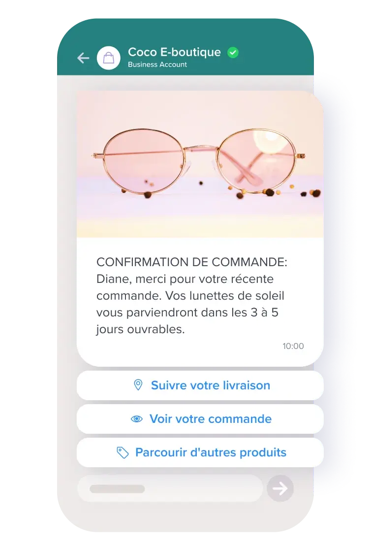 Exemple de marketing conversationnel via WhatsApp Business