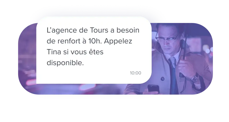 SMS demande renfort employ&eacute;