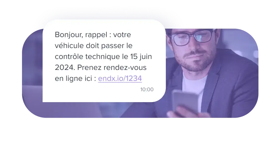 SMS rappel contr&ocirc;le technique leasing d'entreprise