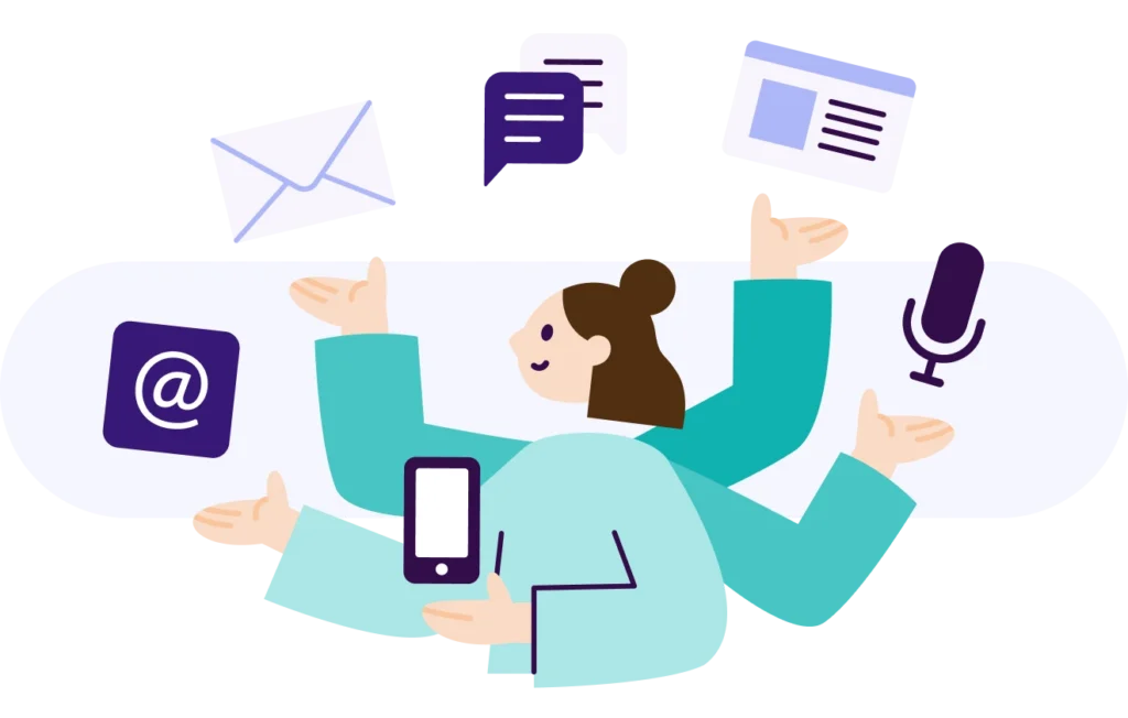 Charg&eacute;e de communication mairie communiquant avec divers canaux de communication