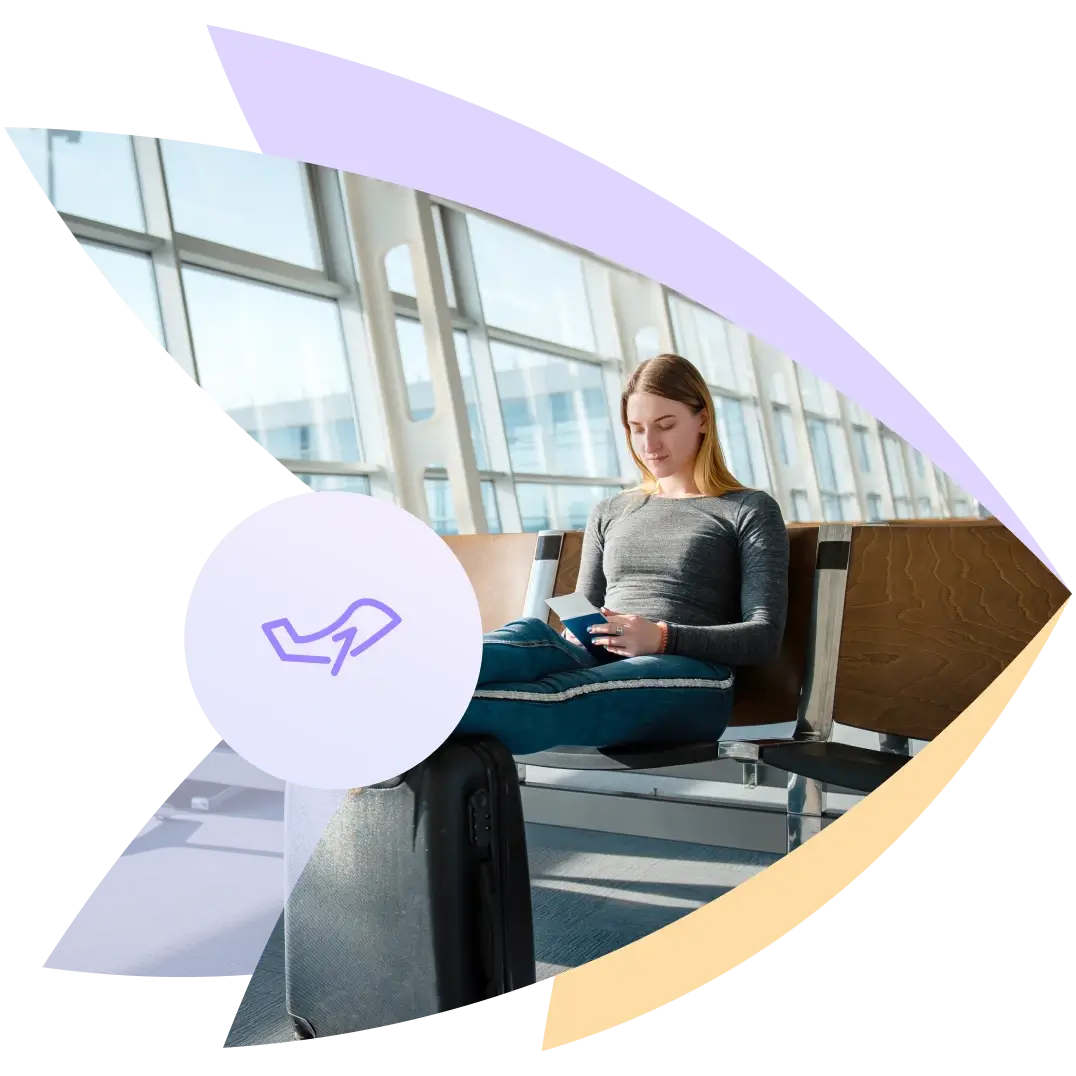 Personne patientant en salle d'embarquement