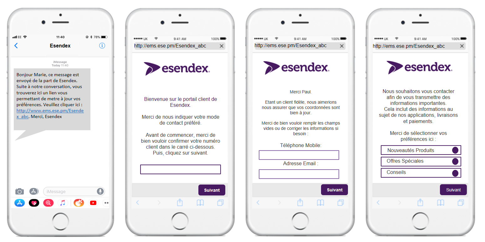 Demandez le consentement par SMS