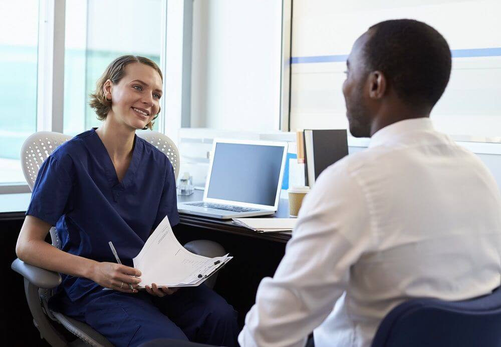 doctor and patient talking