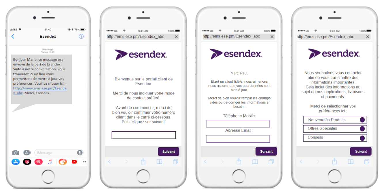 Demandez le consentement par SMS