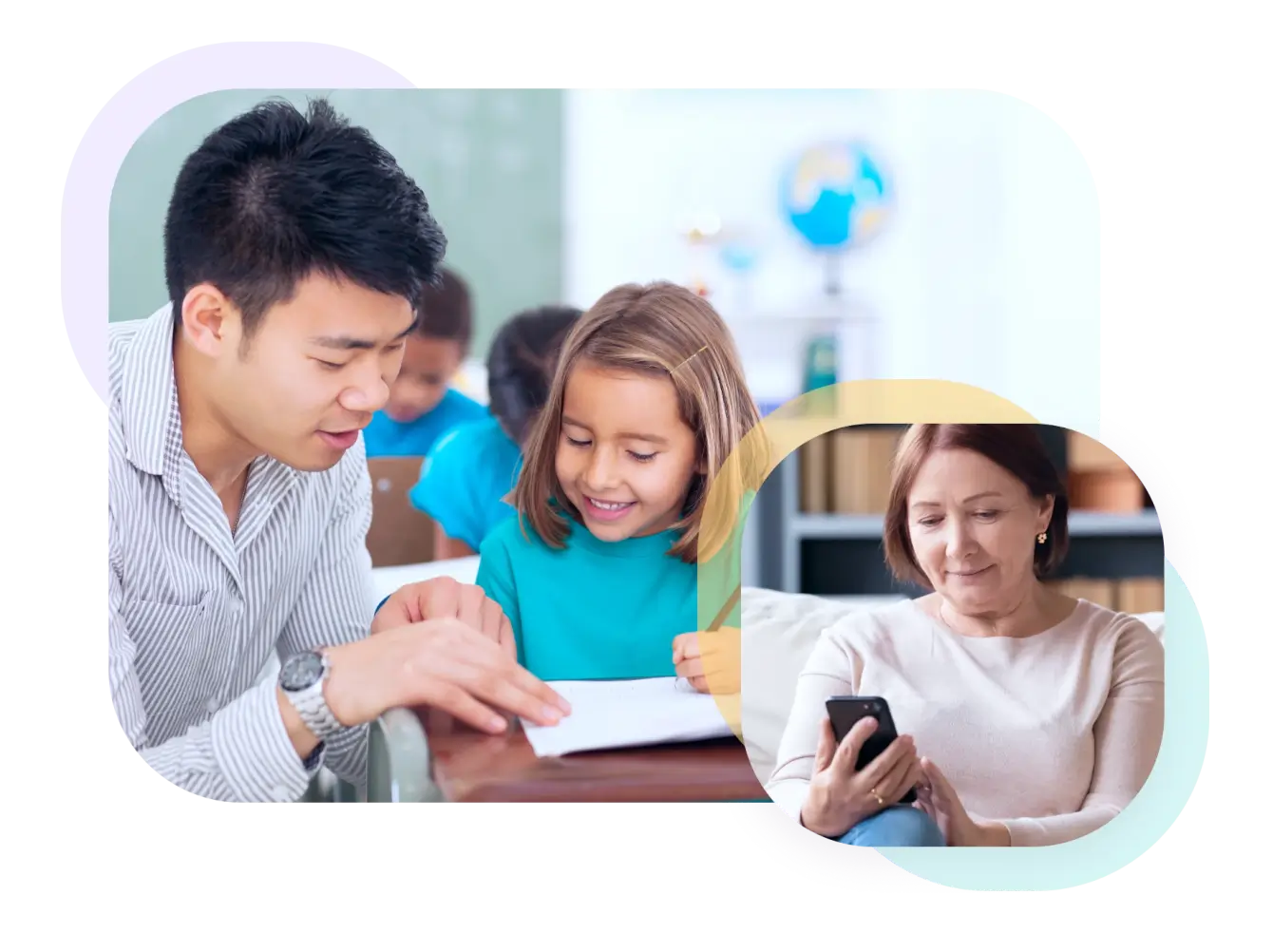 Image parent recevant notification de la part de l'&eacute;cole de son enfant
